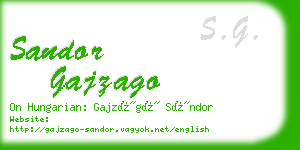 sandor gajzago business card